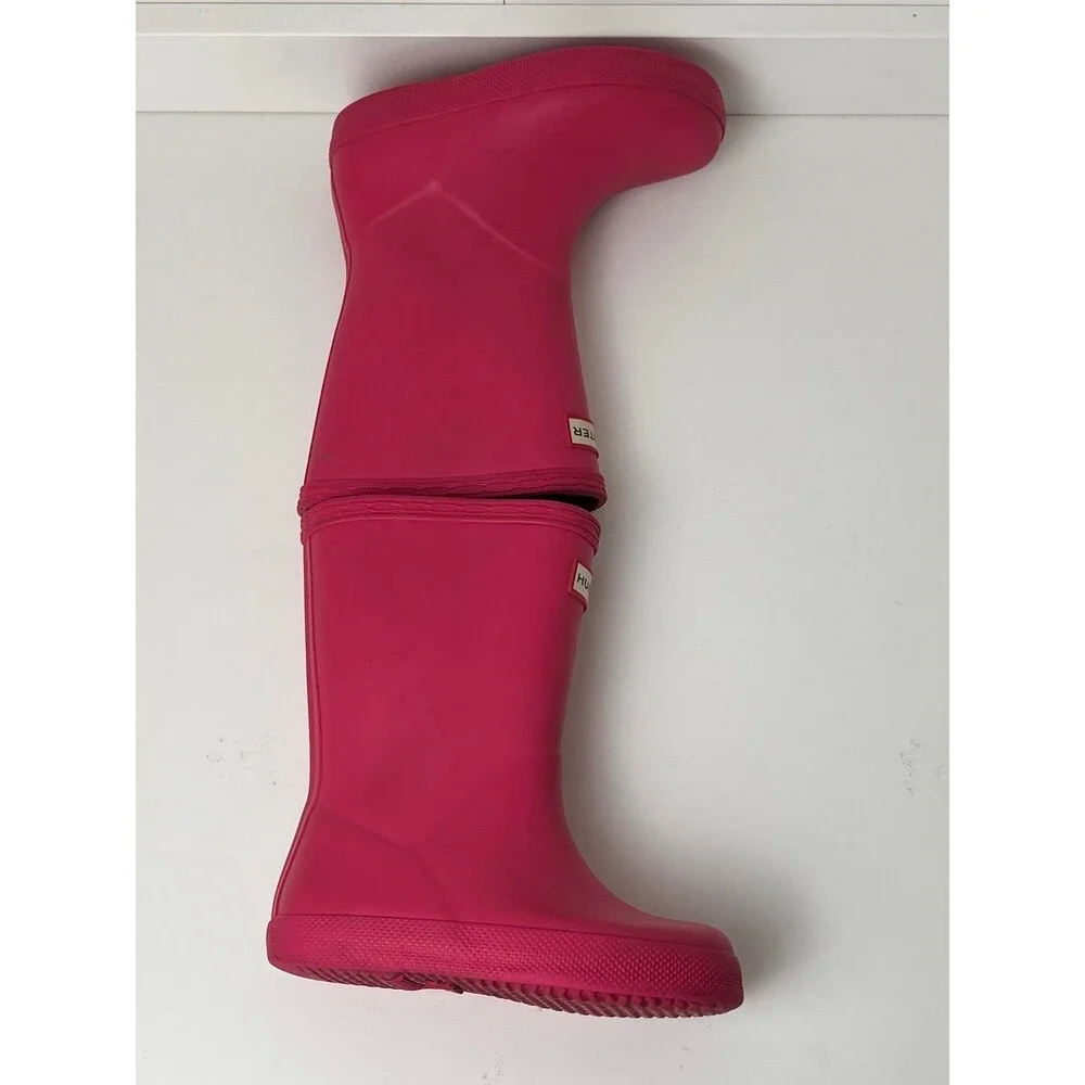Hunter Kids First Classic Rain Welly Boots Pink Girls Toddler